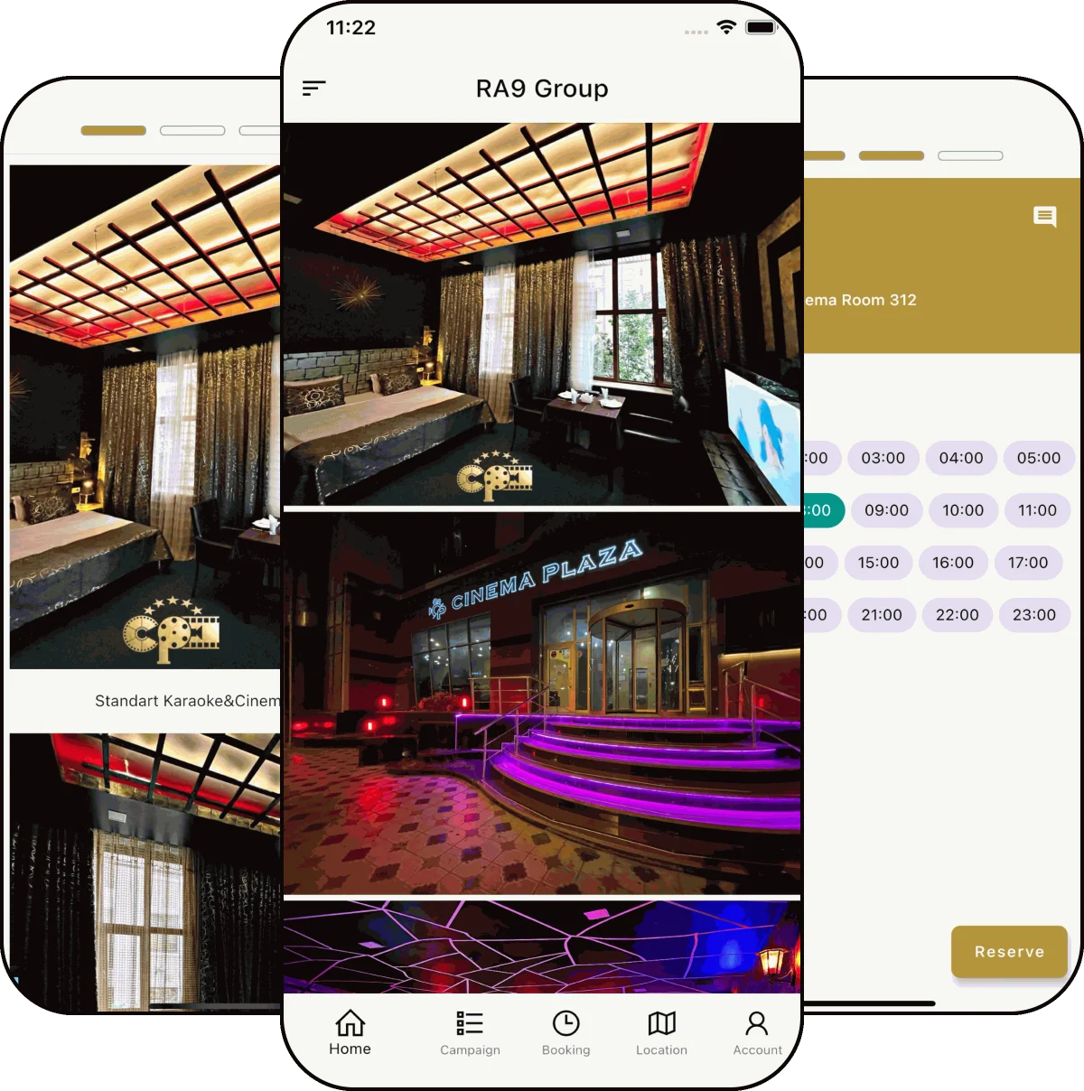 RA9 Group app screens
