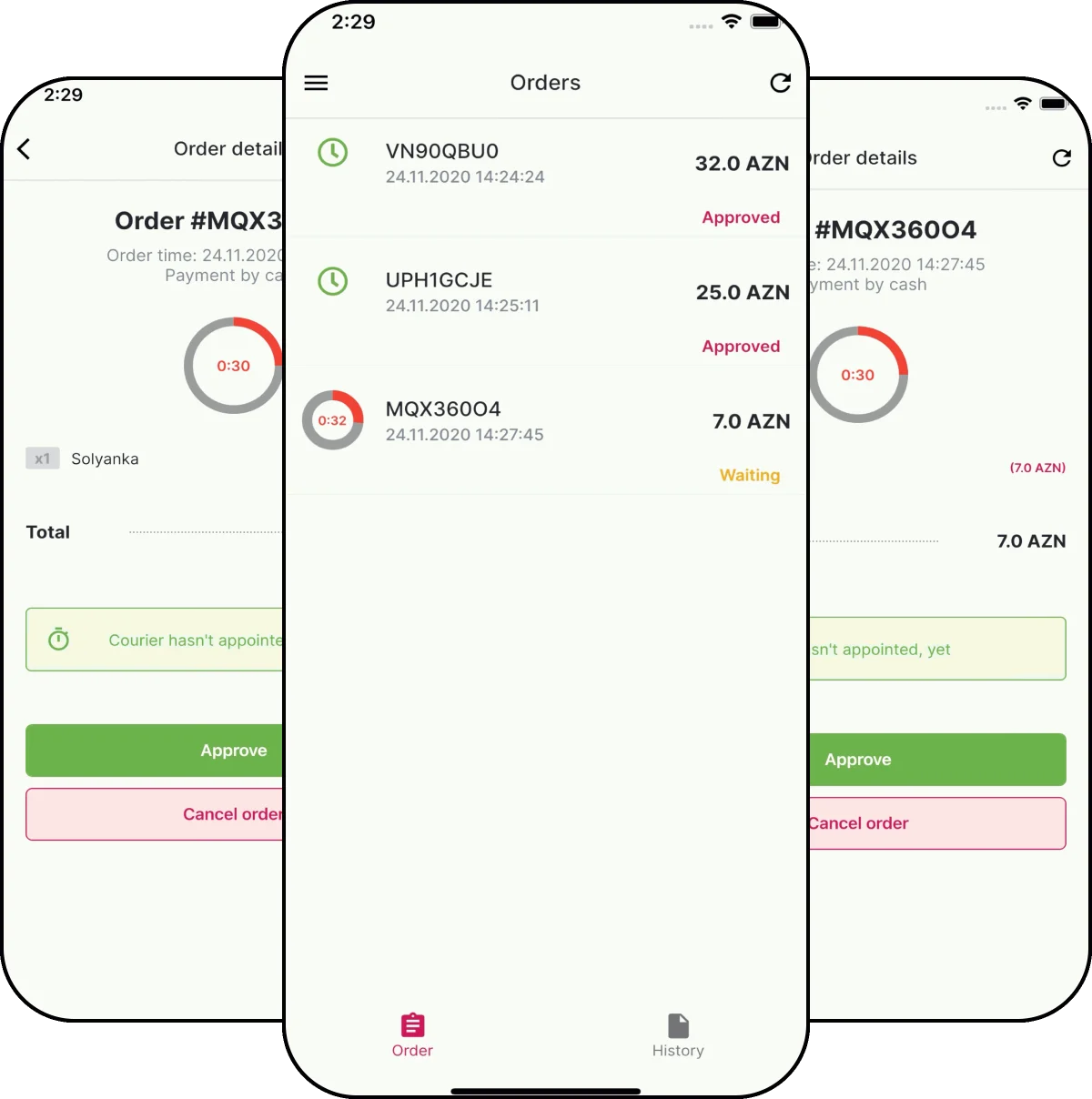Tezibu Partner app screens