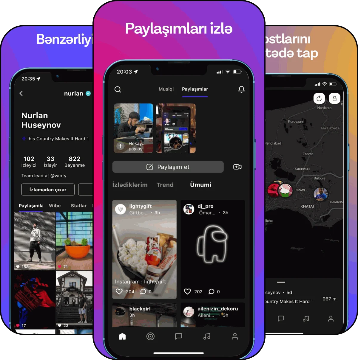 Wibty app screens